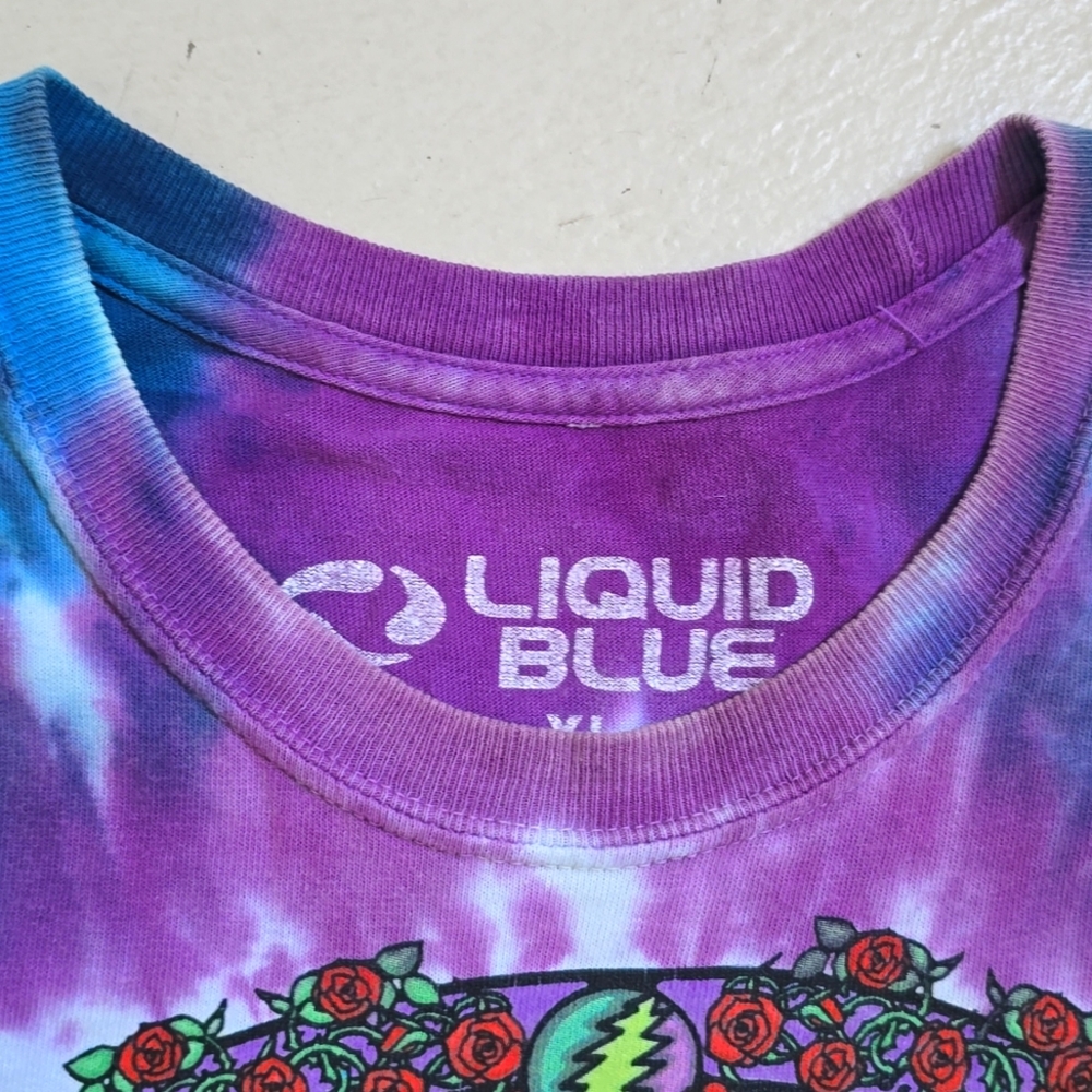 Y2K Grateful Dead Tie Dye Liquid Blue Shirt Size XL - Picture 4 of 7